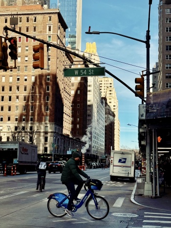 Vélo bleu à New-York